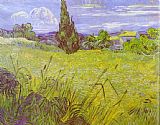 Green Wheat Field with Cypress. Saint-Remy by Vincent van Gogh